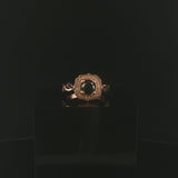 14k Rose Gold 1cttw Chocolate Black and White Diamond Ring Size 6