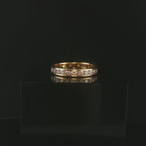18k Yellow Gold and 0.60cttw Diamond Half Eternity Band Ring Size 6
