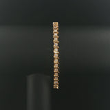 14k Yellow Gold and 1.20cttw Diamond Solid S Link Vintage Tennis Bracelet 7.25"