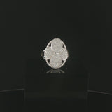 18k White Gold and 1.25cttw Pave Set Diamond Floral Ring Size 7
