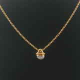David Yurman 18k Yellow Gold Box Chain Necklace and 14k DY Diamond Pendant 16"