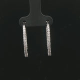 14k White Gold and 1cttw Diamond Inside Out Hoop Earrings 1"