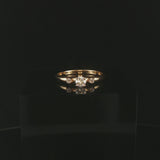 14k Yellow Gold and 0.31cttw Three Diamond Ring Size 7.5