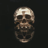 18k Yellow Gold 45.5g Solid Very Heavy Johnny Ten Rings Skull Ring Size 8.5