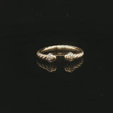 David Yurman 18k Gold and Diamond Open Cable Band Ring Size 7