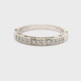 14k White Gold Vintage Natural Diamond Wedding Band Ring Size 6