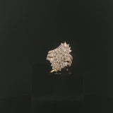 10k Yellow Gold and 2.50cttw Diamond Vintage Ladies Cluster Ring Size 8