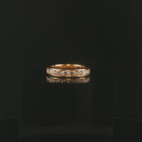 14k Yellow Gold and 1cttw Diamond Solid 4mm Half Eternity Band Ring Size 6