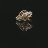 14k Yellow and White Gold 0.40cttw Diamond Vintage Ladies Ring Size 6