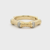 14k Yellow Gold and Diamond Gabriel & Co. 4mm Fancy Band Ring Size 6.25