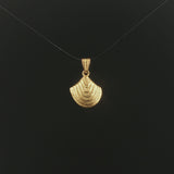24k Pure Yellow Gold 3.1g Solid Scallop Shell Pendant