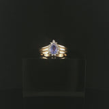 14k Yellow Gold 0.95ct Tanzanite and 0.10cttw Diamond Ladies Ring Size 8.25
