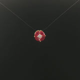 14k Yellow Gold 0.17ct Diamond and 1.2cttw Rubies Slide Pendant