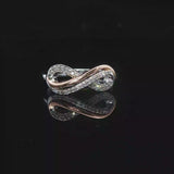 10k White and Rose Gold Diamond Infinity Band Ring Size 6.25