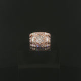 14k Rose Gold and 4.60cttw Diamond Large Cluster Halo Ring Size 6.75