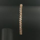 14k Yellow Gold and 3cttw Diamond Solid S Link Vintage Tennis Bracelet 7"