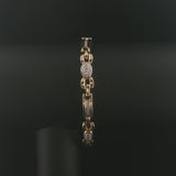 14k Yellow Gold and 1cttw Diamond Solid 20g Fancy Link Bracelet 7"