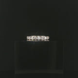 14k White Gold and 0.65cttw Diamond Half Eternity Band Ring Size 7.75