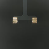 18k Yellow and White Gold 0.20cttw Diamond Solid Huggie Earrings