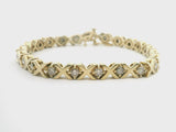 14k Yellow Gold and 2.5cttw Natural Diamond 25.6g Vintage X Link Bracelet 7.25"