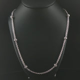 14k White Gold and 0.50cttw Diamond Long Two Strand Cable Link Necklace 35"