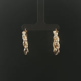 14k Yellow Gold 4.3g Twisted Spiral Hoop Earrings Italy 1.25"
