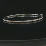 14k White Gold and Diamond 7.5g Bangle Bracelet 6.75"