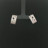 18k White Gold and 0.40cttw Diamond Vintage Filigree Huggie Earrings