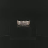 14k White Gold and Pave Set Cubic Zirconia Ladies Band Ring Size 5.75