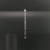 14k White Gold and 1cttw Round and Baguette Diamond Link Bracelet 7"