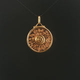 18k Yellow Gold 7.2g UnoAErre Vintage Zodiac Pendant Italy 1.5"