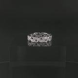 18k White Gold and 0.50cttw Diamond Vintage Filigree Band Ring Size 6
