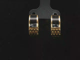 18k Yellow Gold and Black Enamel 13.4g Solid Heavy Huggie Earrings