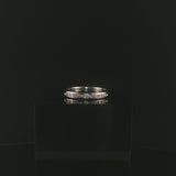 14k White Gold and 0.20cttw Diamond 3mm Half Eternity Band Ring Size 8.25