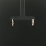 14k White Gold and 0.60cttw Diamond Hoop Huggie Earrings
