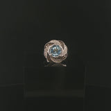 LeVian 18k White Gold 1.50ct Aquamarine and 0.50cttw Diamond Swirl Ring Size 7