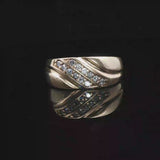 14k Yellow Gold and Diamond 10.8g Solid Heavy Men's Ring Size 12.5