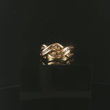14k Yellow Gold and 0.50cttw Diamond Vintage Interwoven Band Ring Size 7.5