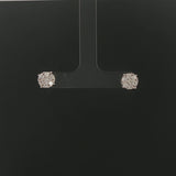 14k White Gold and 0.75cttw Diamond Cluster Stud Earrings