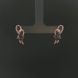 LeVian 14k Rose Gold Smoky Quartz and Diamond Stud Earrings