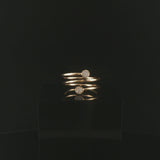 18k Yellow Gold and Diamond Bypass Coil Ring Size 7