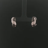 14k White Gold 0.50cttw Black and White Diamond Huggie Earrings
