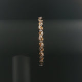 14k Yellow Gold and 1.50cttw Round and Baguette Diamond Vintage Link Bracelet 7"
