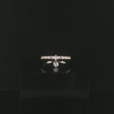 14k White Gold and Diamond Fancy Band Ring Size 7