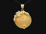 14k Yellow Gold and 21.6k Gold 1876 20 French Francs Gold Coin Pendant