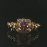 14k Yellow Gold Mystic Topaz and 1.25cttw Diamond Heavy Bangle Bracelet 7.25"