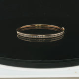 14k Yellow Gold and 1.9cttw Diamond 14.5g Solid Bangle Bracelet 6.5"
