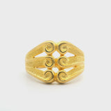 24k Pure Yellow Gold 11.9g Solid Heavy Swirl Design Ring Size 10