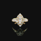 18k Yellow Gold and Diamond Ladies Fancy Ring Size 5