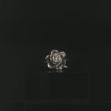 14k White Gold and 0.50ct Round Cut Diamond Vintage Rose Ring Size 8